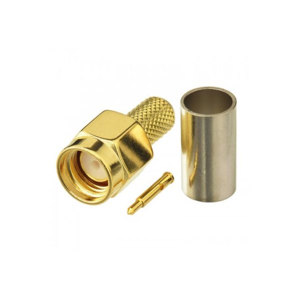 Разъем SMA-male (вилка) для кабеля 3D-FB, RG-58 (обжимной, под пайку)